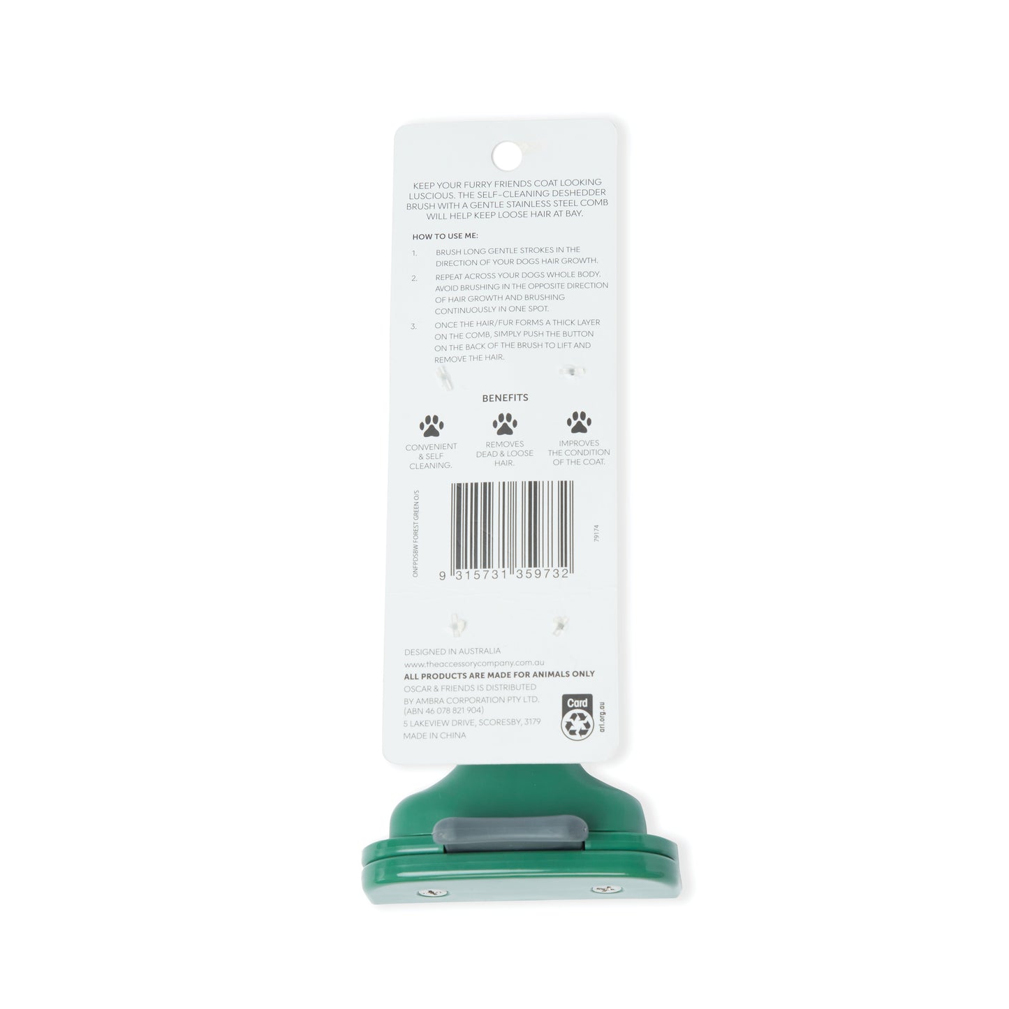 Dog Self Cleaning De-shedder Brush