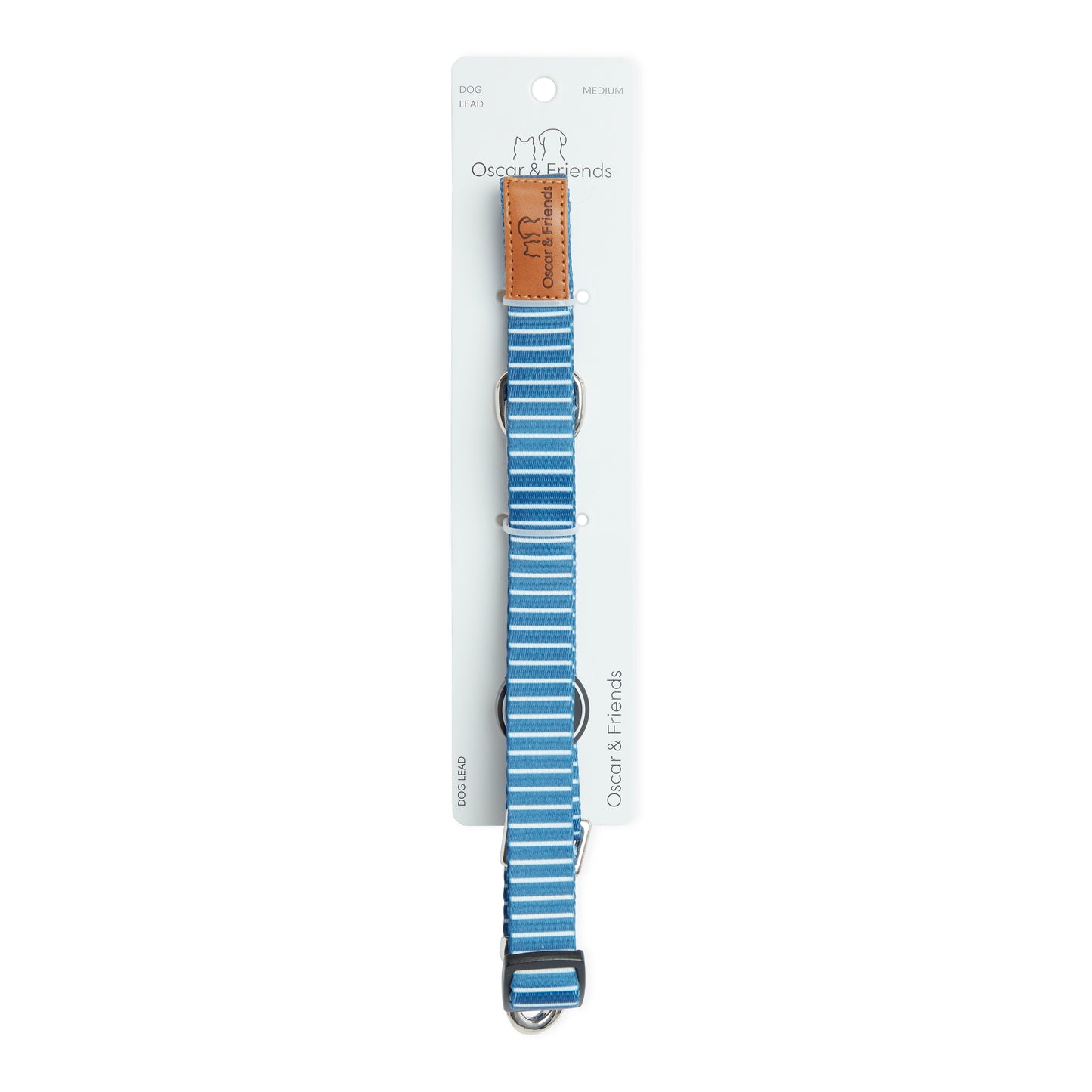 Dog Lead Printed Blue Stripe