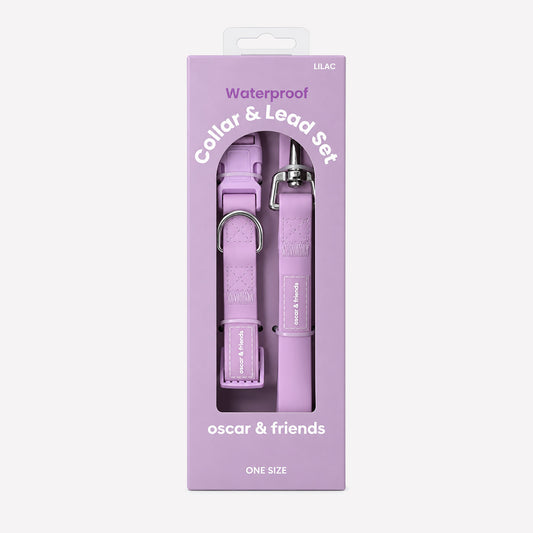 Waterproof Collar & Lead Set - Lilac