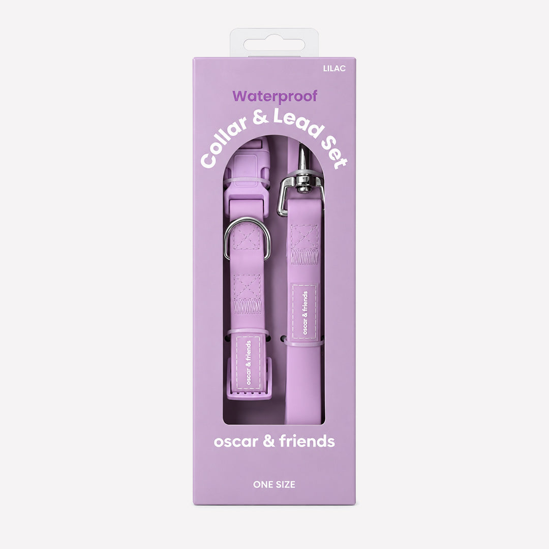 Waterproof Collar & Lead Set - Lilac
