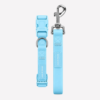 Waterproof Collar & Lead Set - Sky Blue