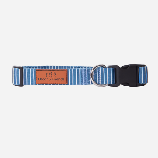 Dog Collar Teal Stripe