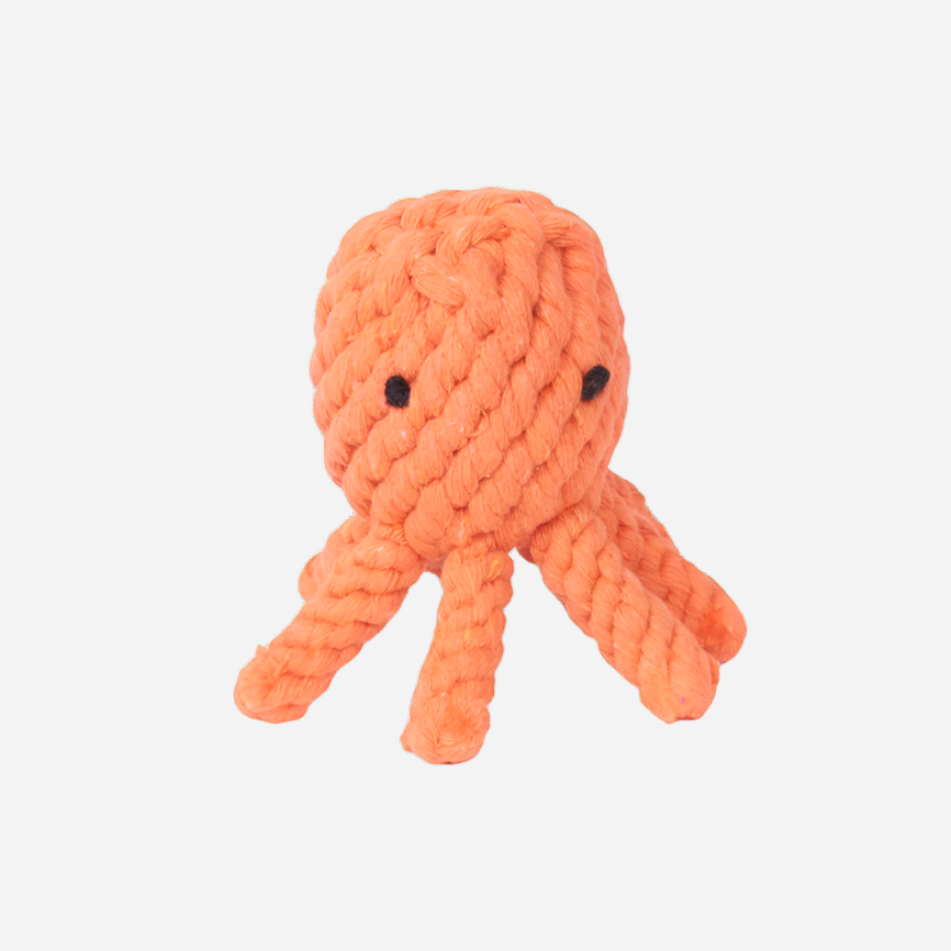 Dog Toy Orange Octopus