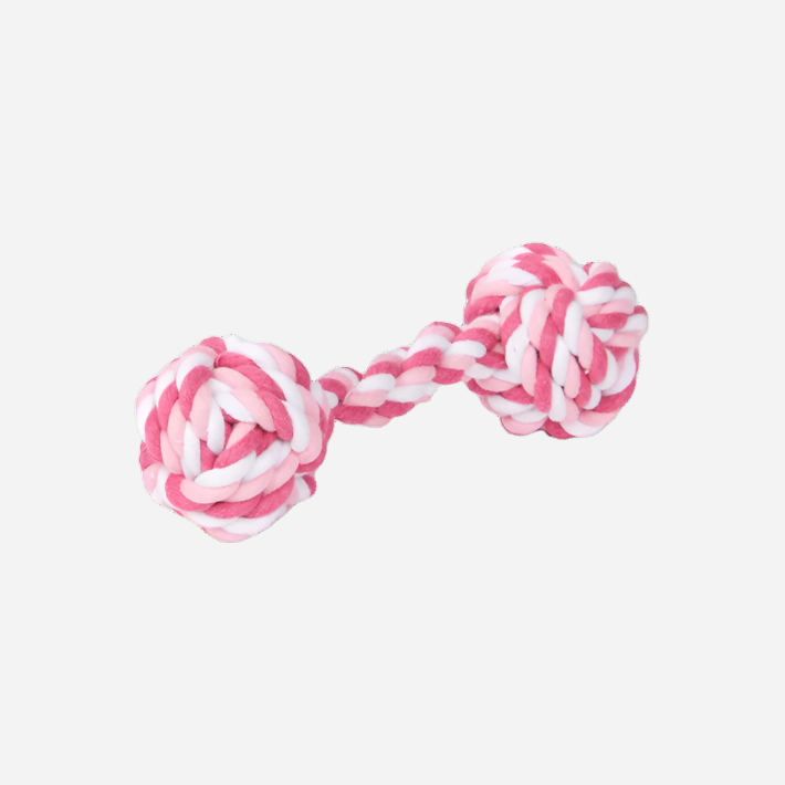 Dog Toy Pink Multi Knit Rope Toy