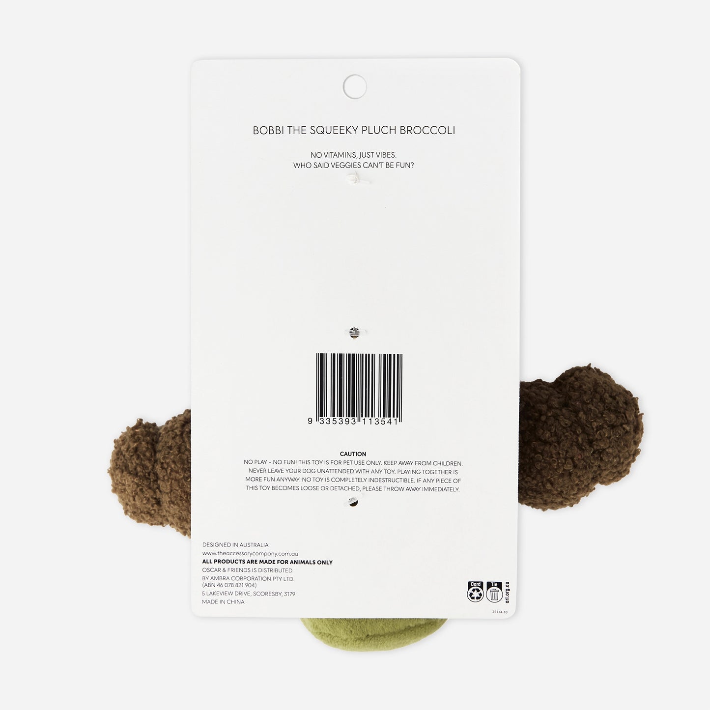 Squeaky Plush Broccoli