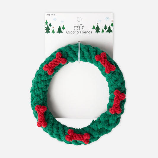 Christmas Pet Toy Rope Wreath